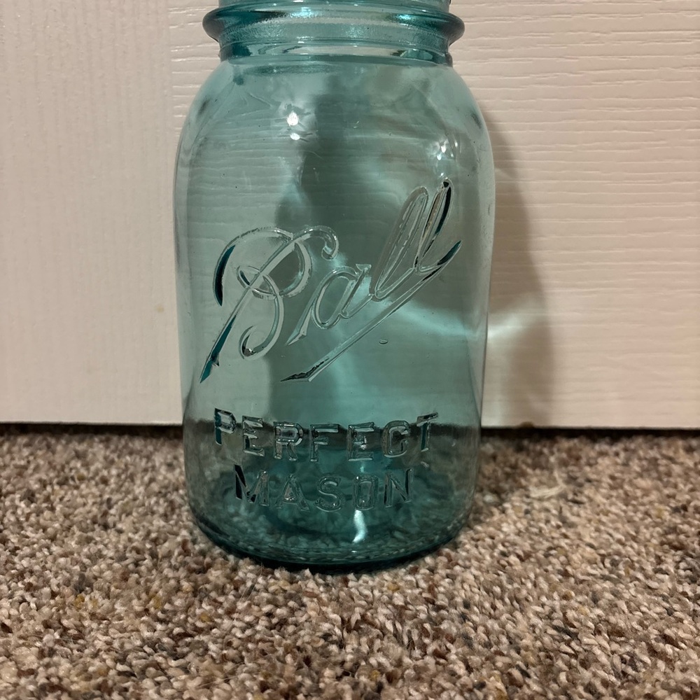 Antique Aqua Blue Mason Ball Jar 1910-23 Date Range